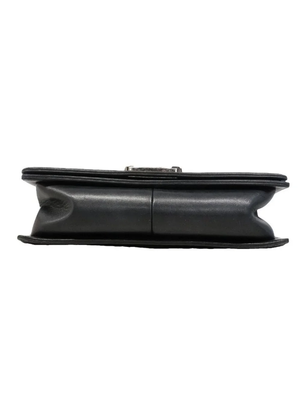 Chanel Shoulder Bag Boy Lambskin Black Silver